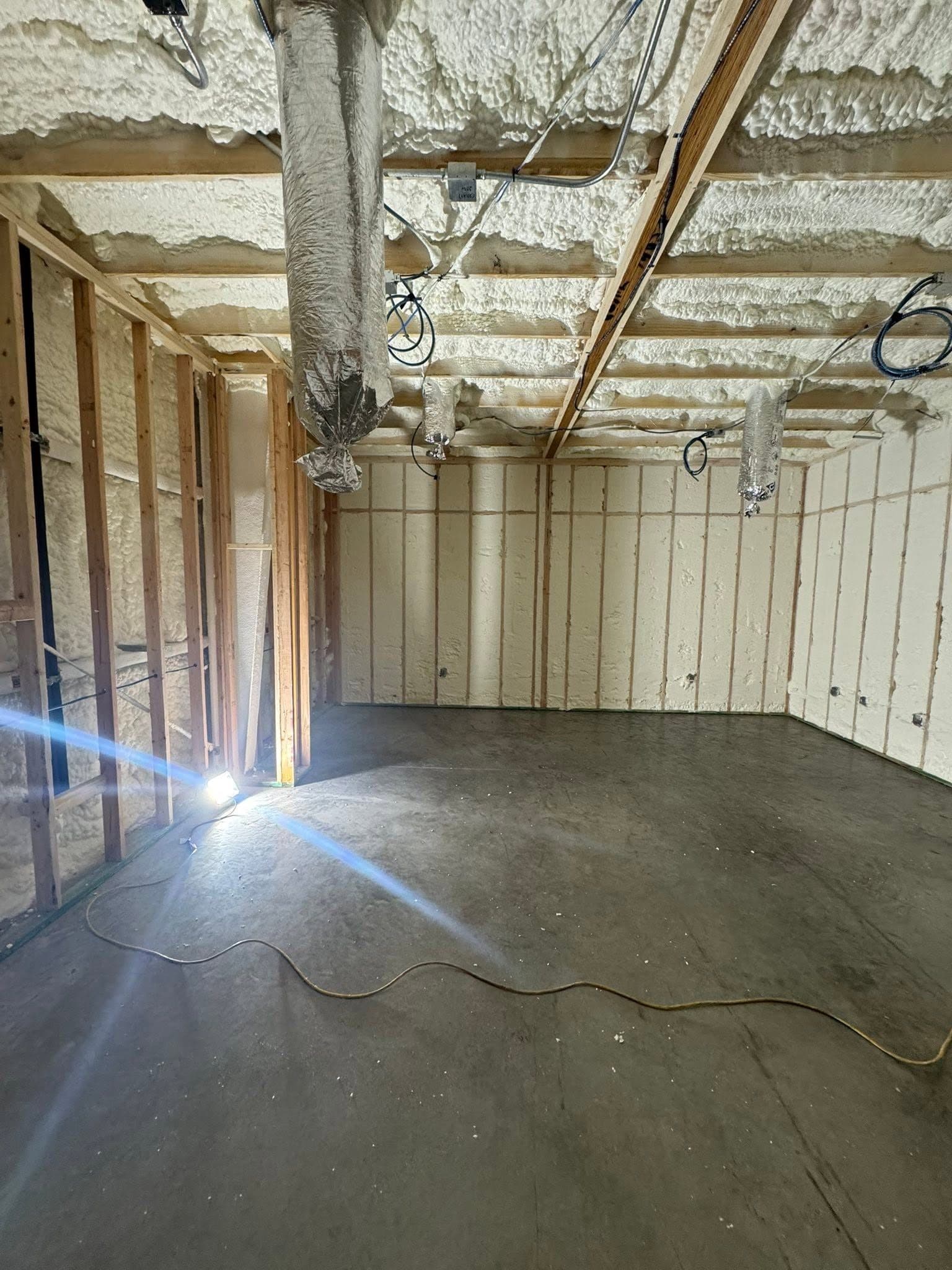 Commercial ductwork installed above an interior space